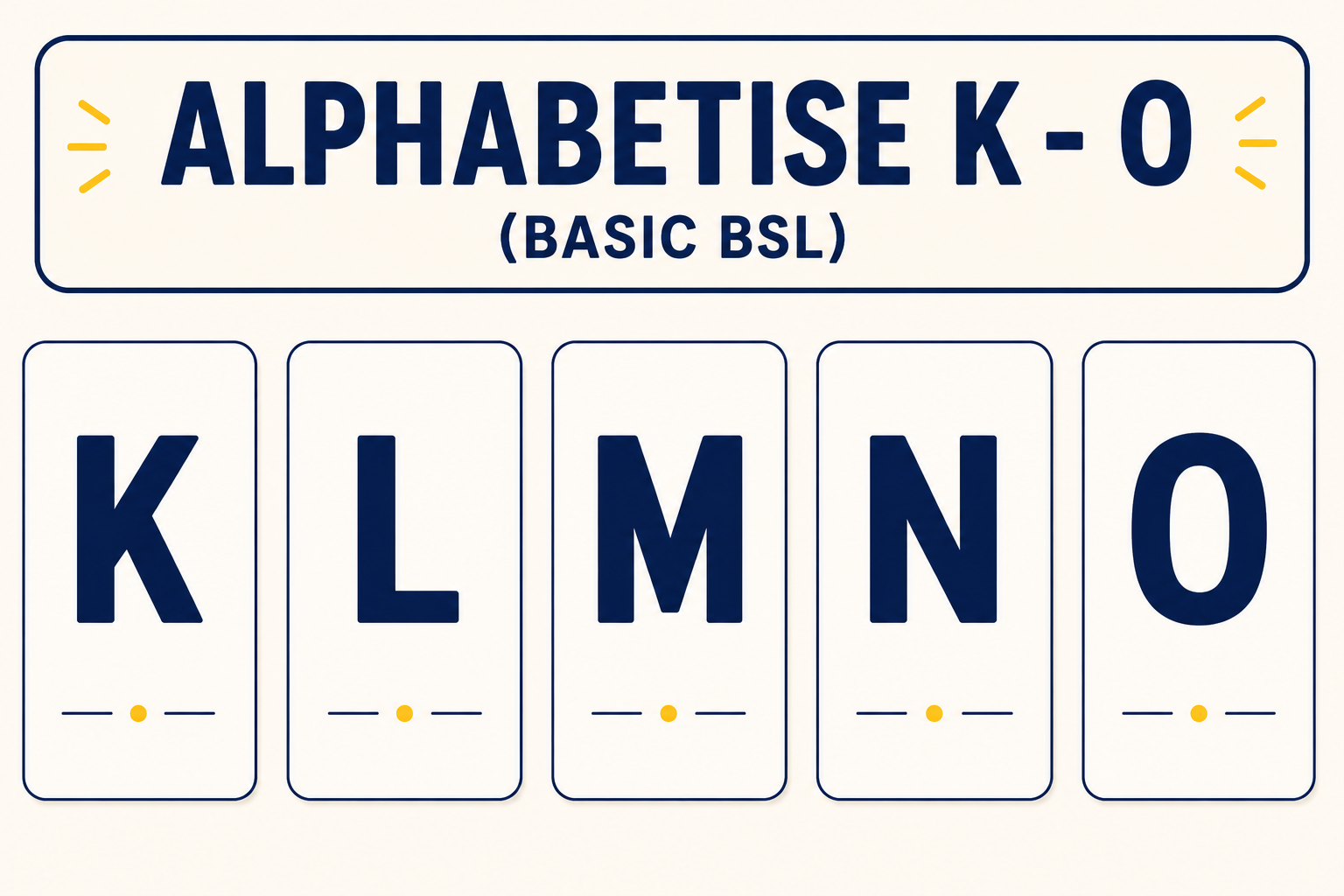 alphabetise K - O (Basic BSL)