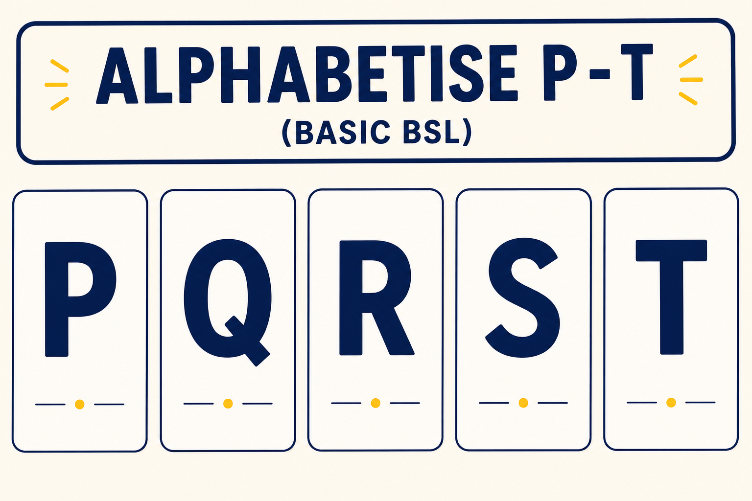 alphabetise P - T (Basic BSL)